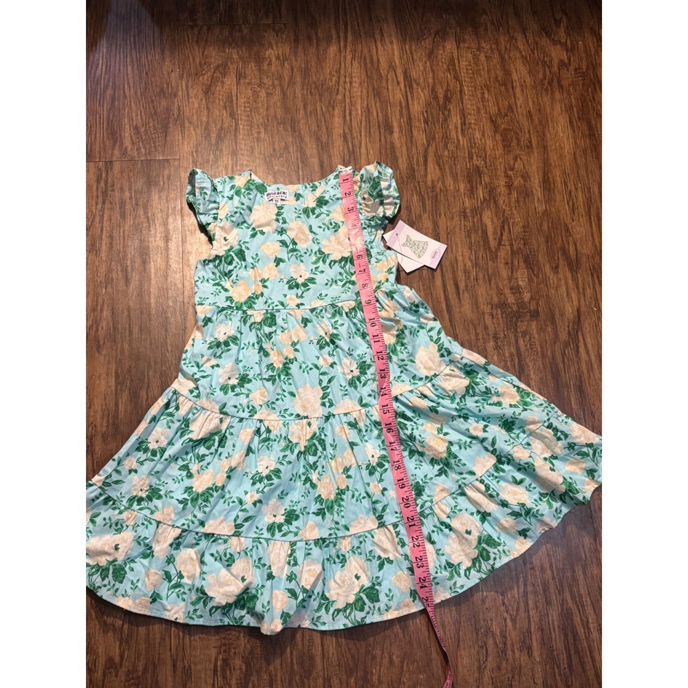 Blueberi Boulevard Girls Blue Floral Tiered Cotton Dress 6X NWT Spring easter - Picture 3 of 6
